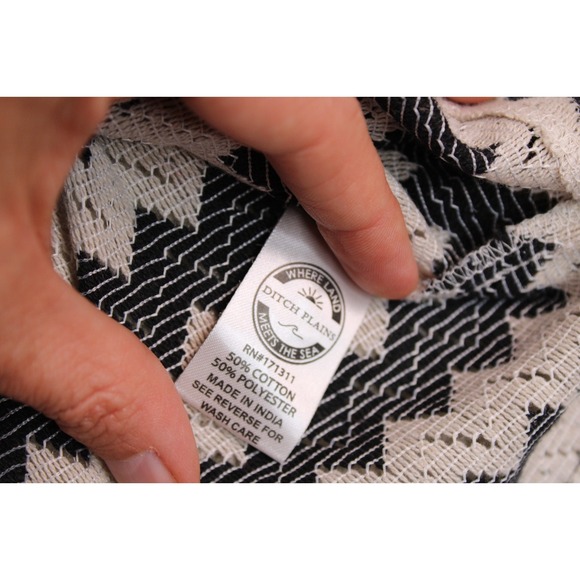 Ditch Plains Mens XL Black Zig Zag Crotched Woven‎ Short Sleeve Button Shirt NEW - Picture 8 of 9